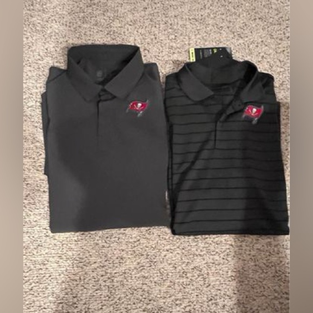 2, NFL Nike Tampa Bay Buccaneers Polo Shirts Size Medium NWT